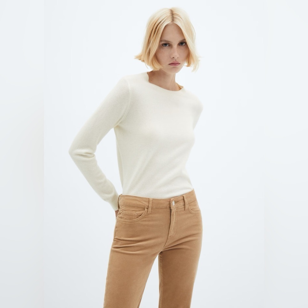 MANGO - Women’s Mid-Rise Corduroy Flared Trousers/ Pants - Tan - Size 1 - Picture 3 of 7